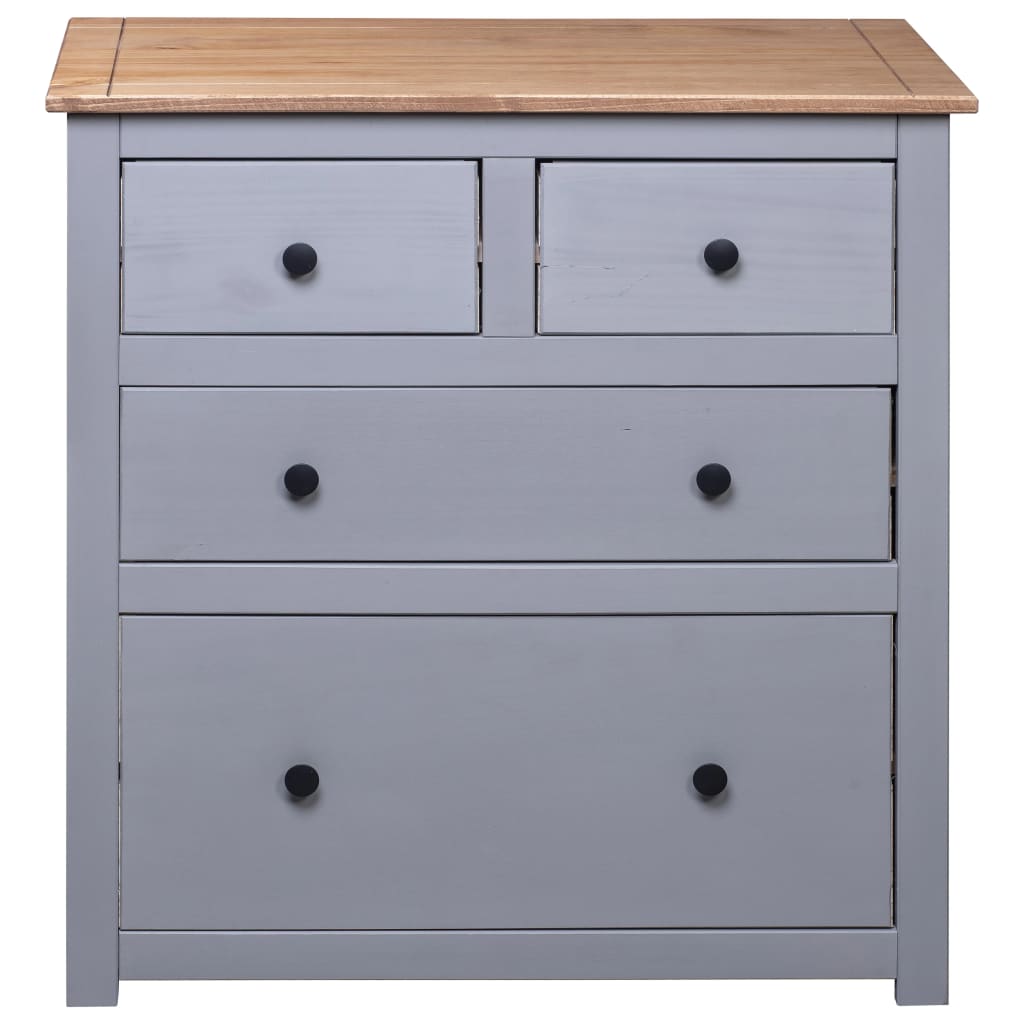 vidaXL Sideboard Gray 31.5"x15.7"x32.7" Pinewood Panama Range