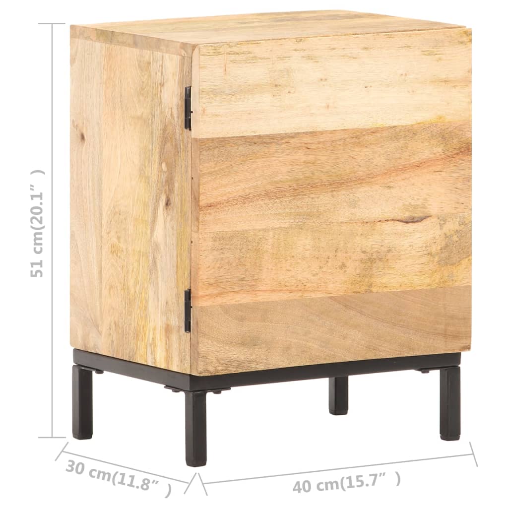 vidaXL Bedside Cabinet 15.7"x11.8"x20.1" Solid Mango Wood