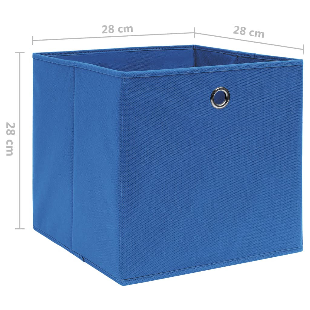 vidaXL Storage Boxes 4 pcs Non-woven Fabric 11"x11"x11" Blue