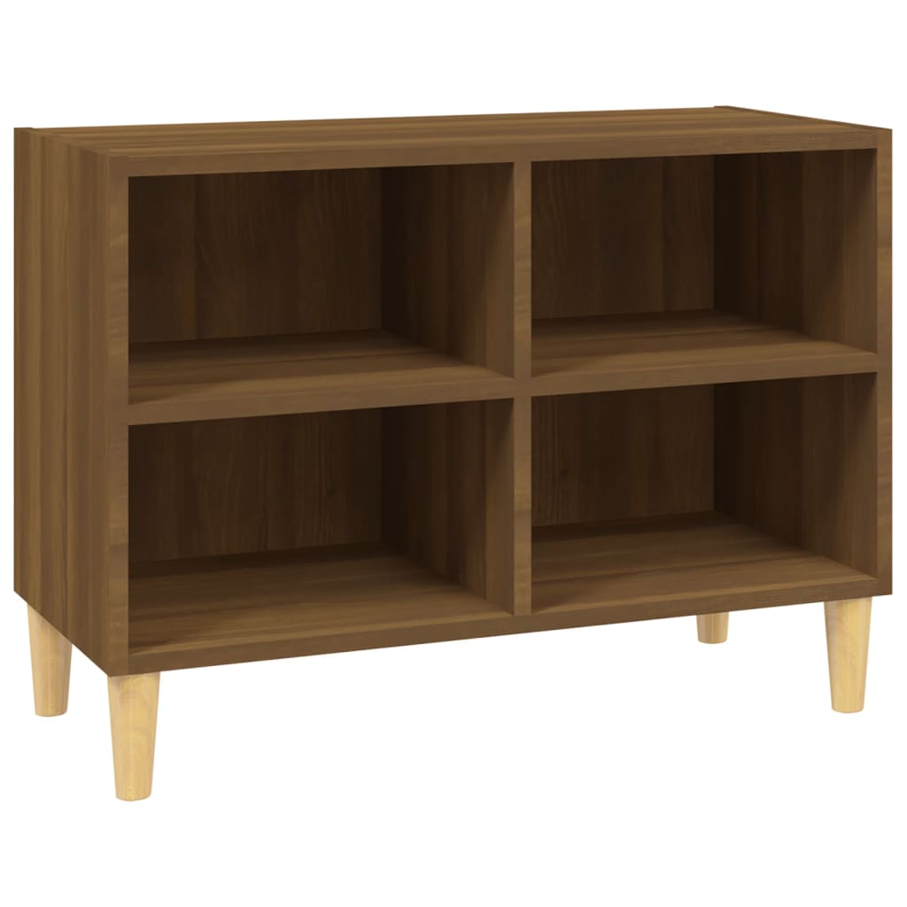 vidaXL TV Stand with Solid Wood Legs Brown Oak 27.4"x11.8"x19.7"