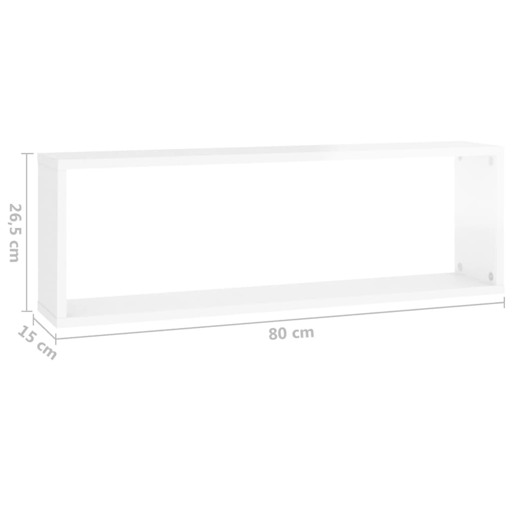 vidaXL Wall Cube Shelves 4 pcs High Gloss White 31.5"x5.9"x10.4" Engineered Wood