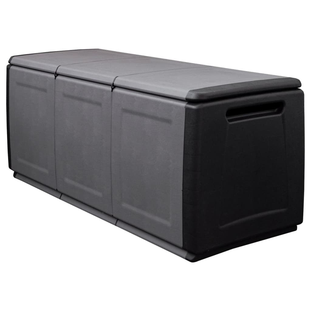 vidaXL Patio Storage Box 54.3"x20.9"x22.4" 87.2 gal Dark Gray and Black