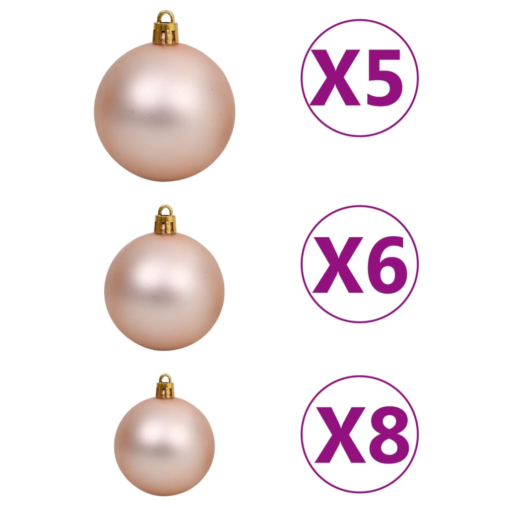 vidaXL Artificial Pre-lit Christmas Tree with Ball Set White 59.1" PVC