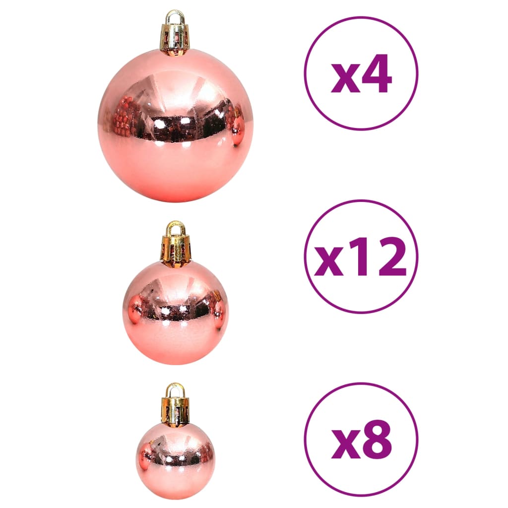 vidaXL Christmas Baubles 100 pcs Pink and Rose 1.2" / 1.6" / 2.4"