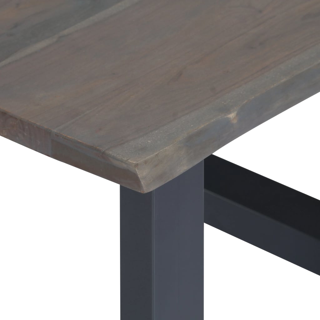 vidaXL Coffee Table with Live Edges Gray 23.6"x23.6"x15.7"