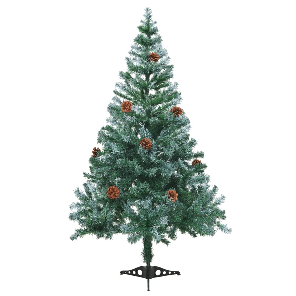 vidaXL Frosted Pre-lit Christmas Tree with Ball Set Pinecones 59.1"