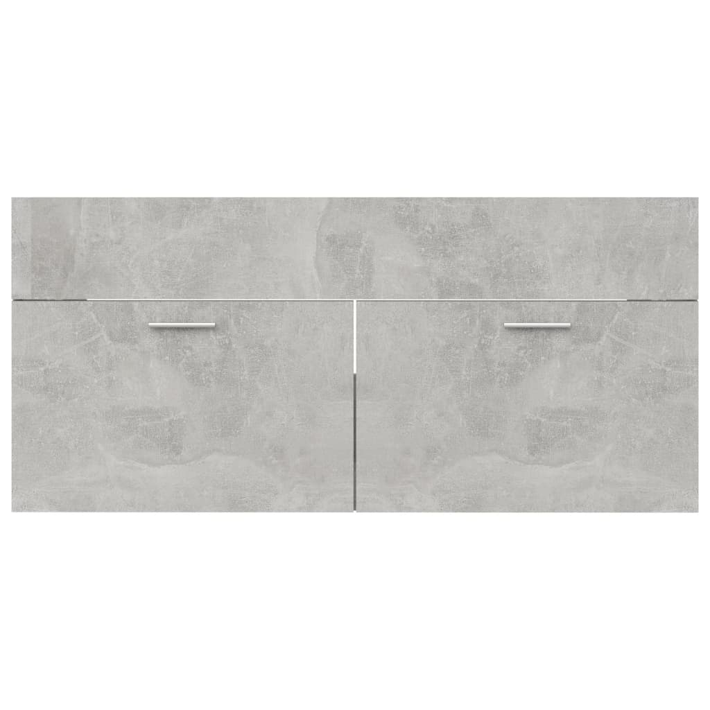 vidaXL 2 Piece Bathroom Furniture Set Concrete Gray Engineered Wood