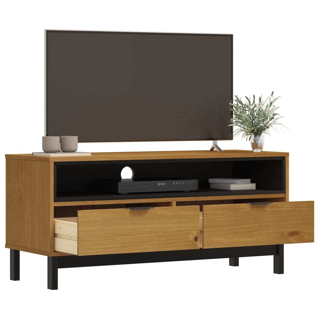 vidaXL TV Stand FLAM 43.3"x15.7"x19.7" Solid Wood Pine