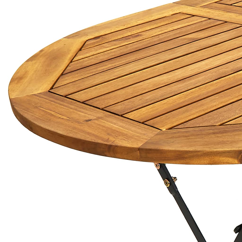 vidaXL Patio Table 63"x33.5"x29.1" Solid Acacia Wood Oval