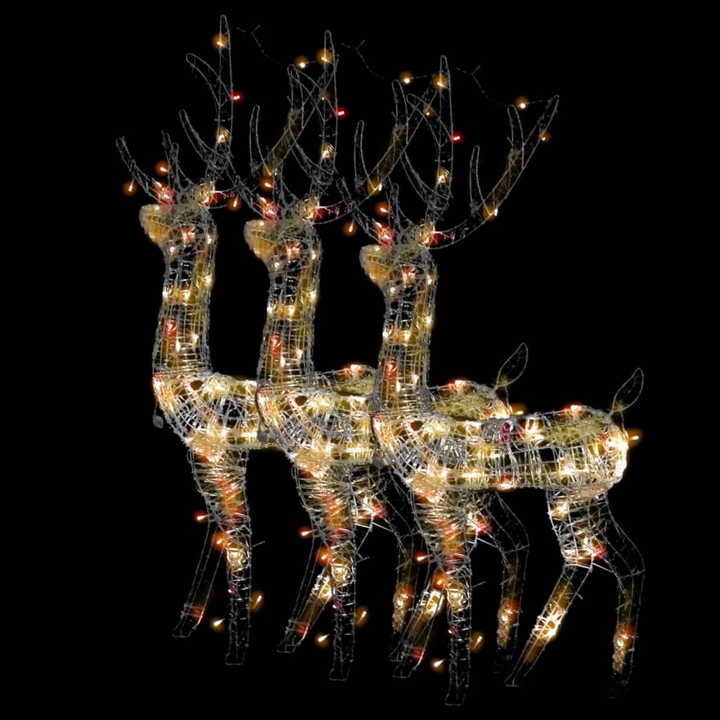 vidaXL Acrylic Reindeer Christmas Decorations 3 pcs 47.2" Multicolor