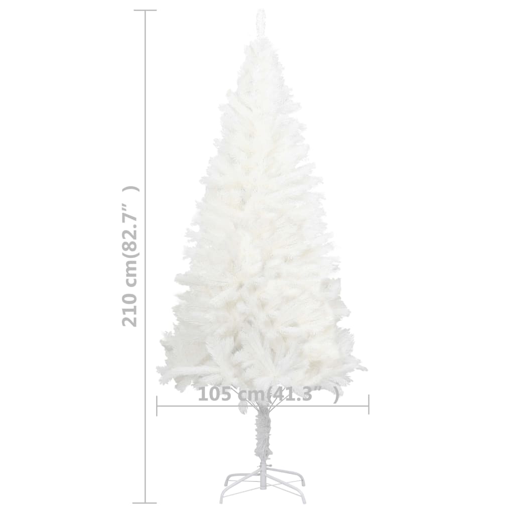 vidaXL Artificial Pre-lit Christmas Tree with Ball Set White 82.7"