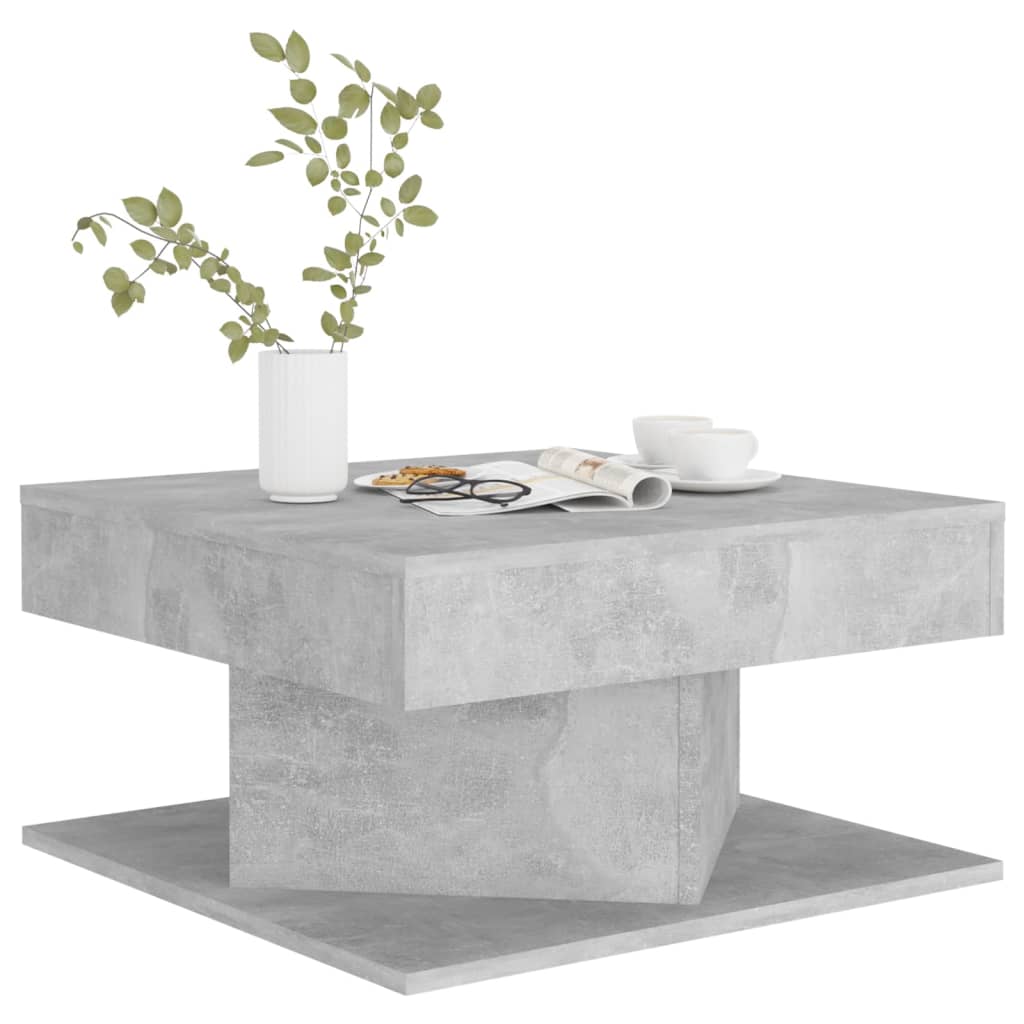 vidaXL Coffee Table Concrete Gray 22.4"x22.4"x11.8" Engineered Wood