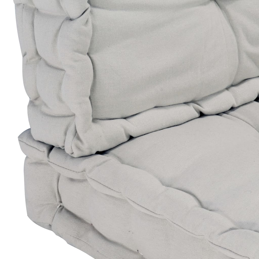 vidaXL Pallet Floor Cushions 2 pcs Cotton Gray