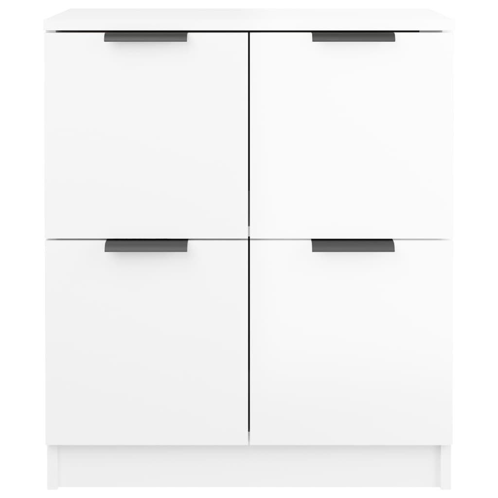 vidaXL Sideboards 2 pcs High Gloss White 23.6"x11.8"x27.6" Engineered Wood