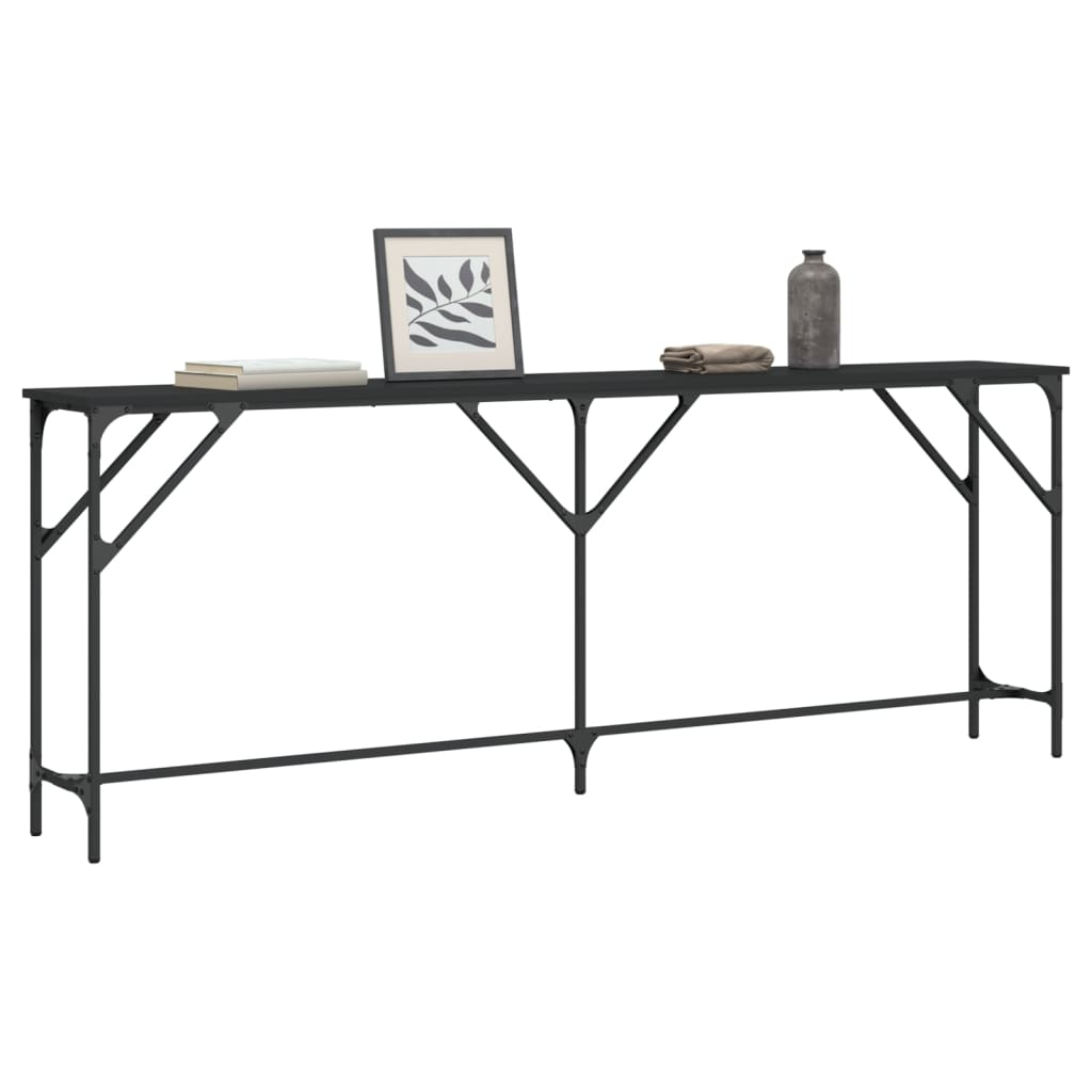 vidaXL Console Table Black 78.7"x11.4"x29.5" Engineered Wood