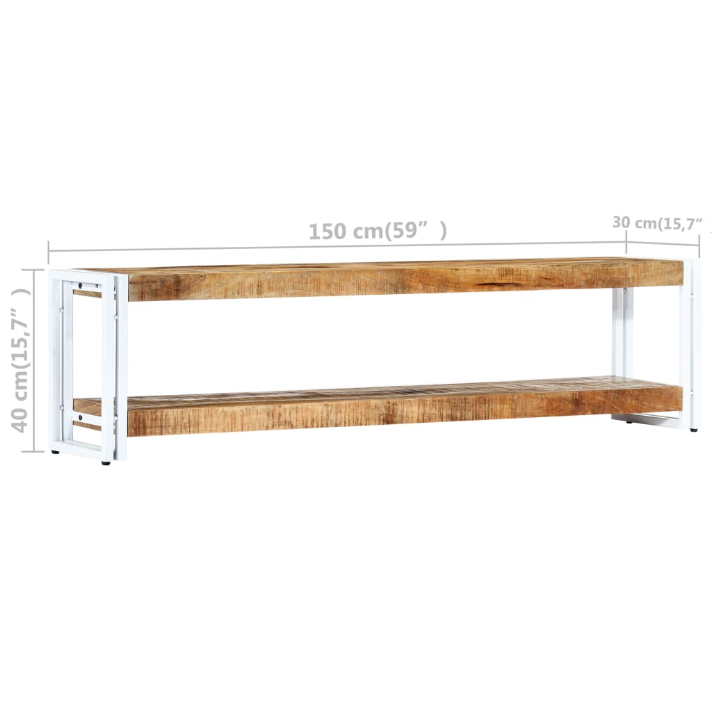 vidaXL TV Stand 59.1"x11.8"x15.7" Solid Wood Mango