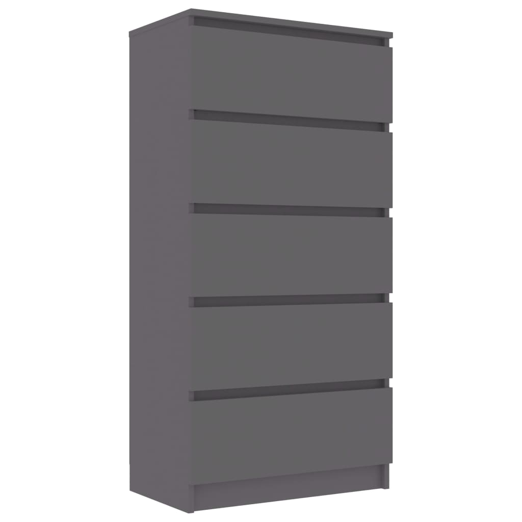 vidaXL Drawer Sideboard Gray 23.6"x13.8"x47.6" Engineered Wood