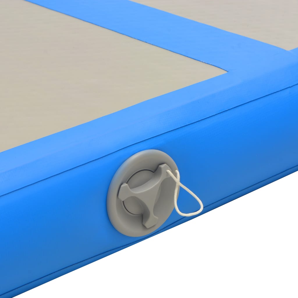 vidaXL Inflatable Gymnastics Mat with Pump 236.2"x39.3"x3.9" PVC Blue