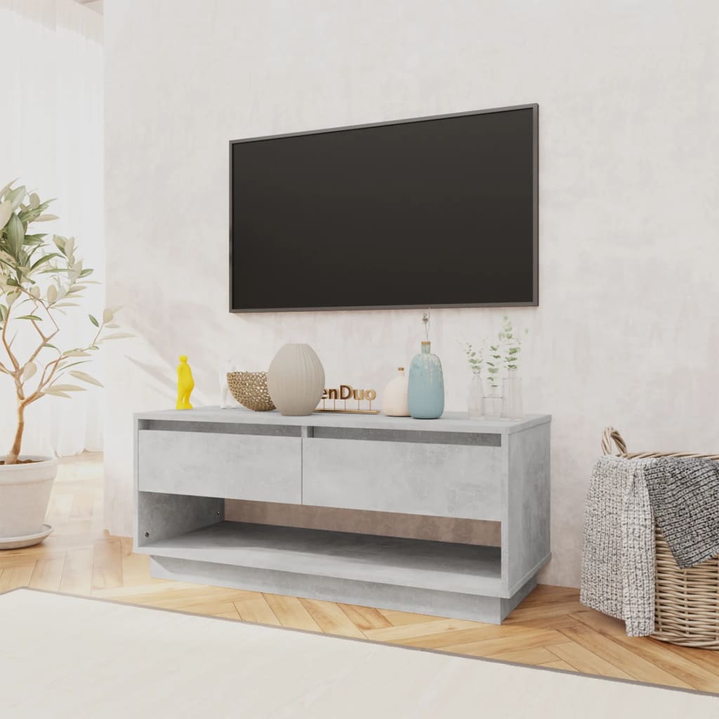 vidaXL TV Cabinet Concrete Gray 40.2"x16.1"x17.3" Engineered Wood