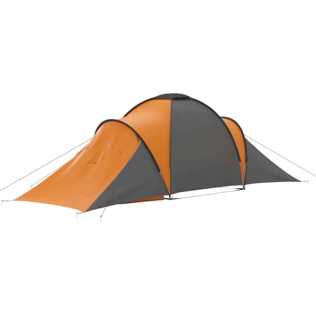 vidaXL Camping Tent 6 Persons Gray and Orange