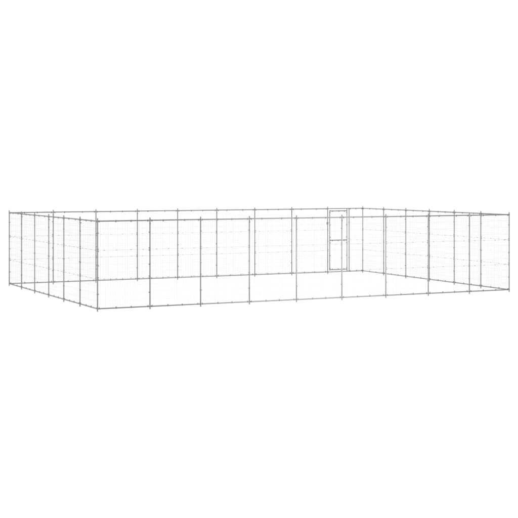 vidaXL Outdoor Dog Kennel Galvanized Steel 703.3 ft²