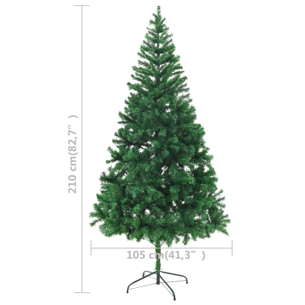 vidaXL Artificial Pre-lit Christmas Tree with Ball Set 82.7" 910 Branches