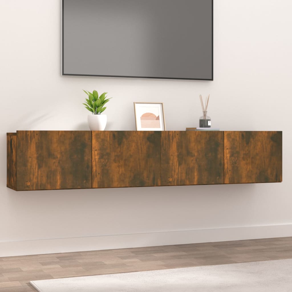 vidaXL TV Cabinets 2 pcs Smoked Oak 31.5"x11.8"x11.8" Engineered Wood