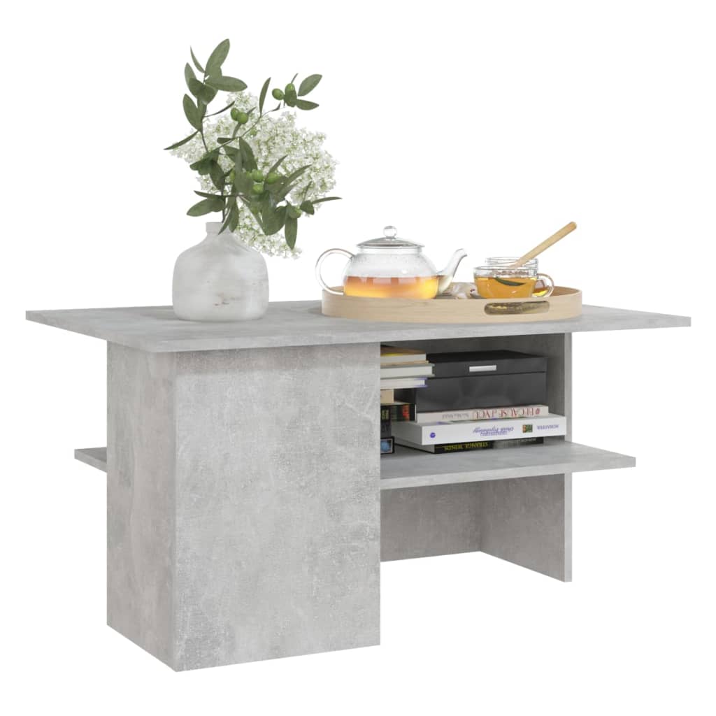 vidaXL Coffee Table Concrete Gray 35.4"x23.6"x18.3" Engineered Wood