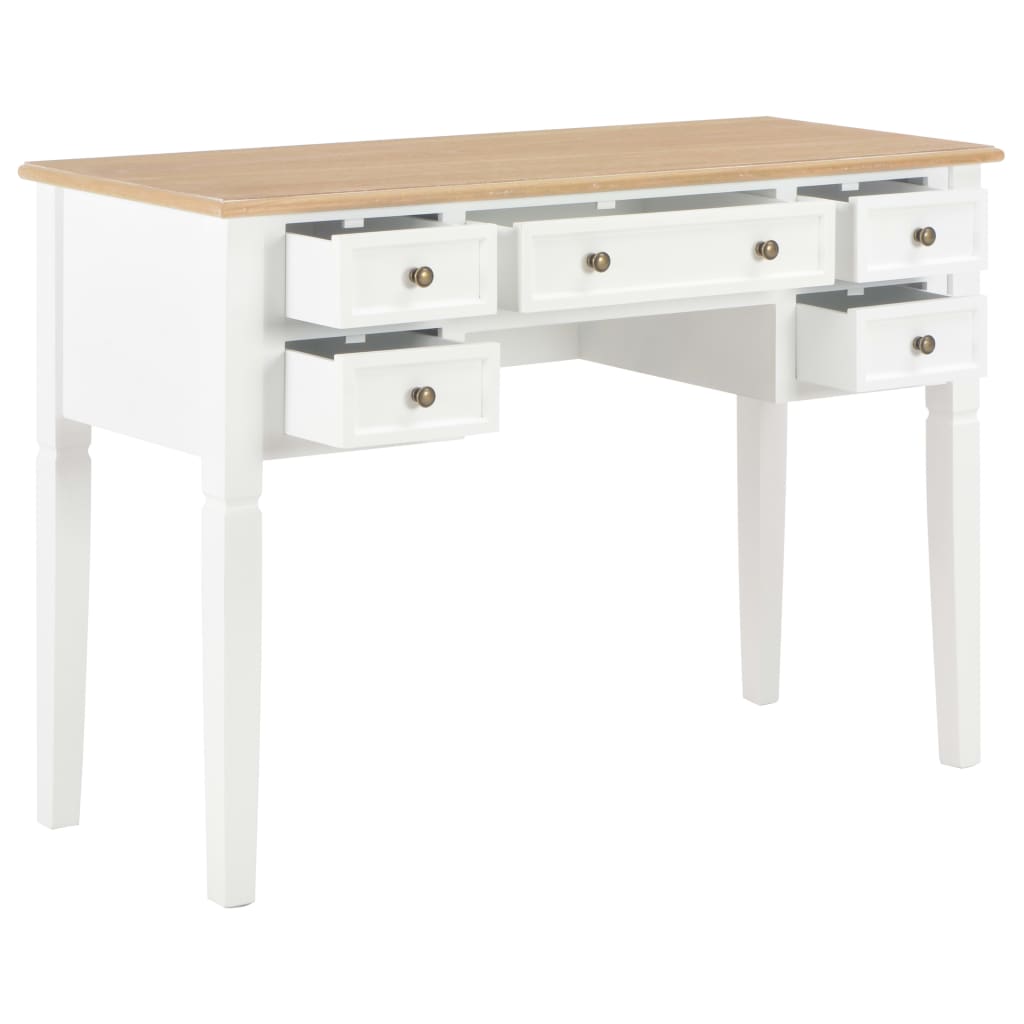 vidaXL Writing Desk White 43.1"x17.7"x30.5" Wood