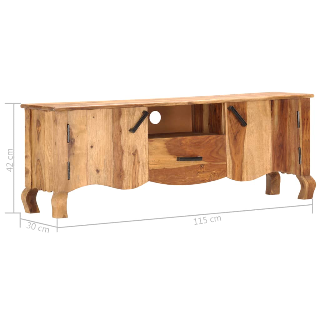 vidaXL TV Cabinet 45.3"x11.8"x16.5" Solid Sheesham Wood