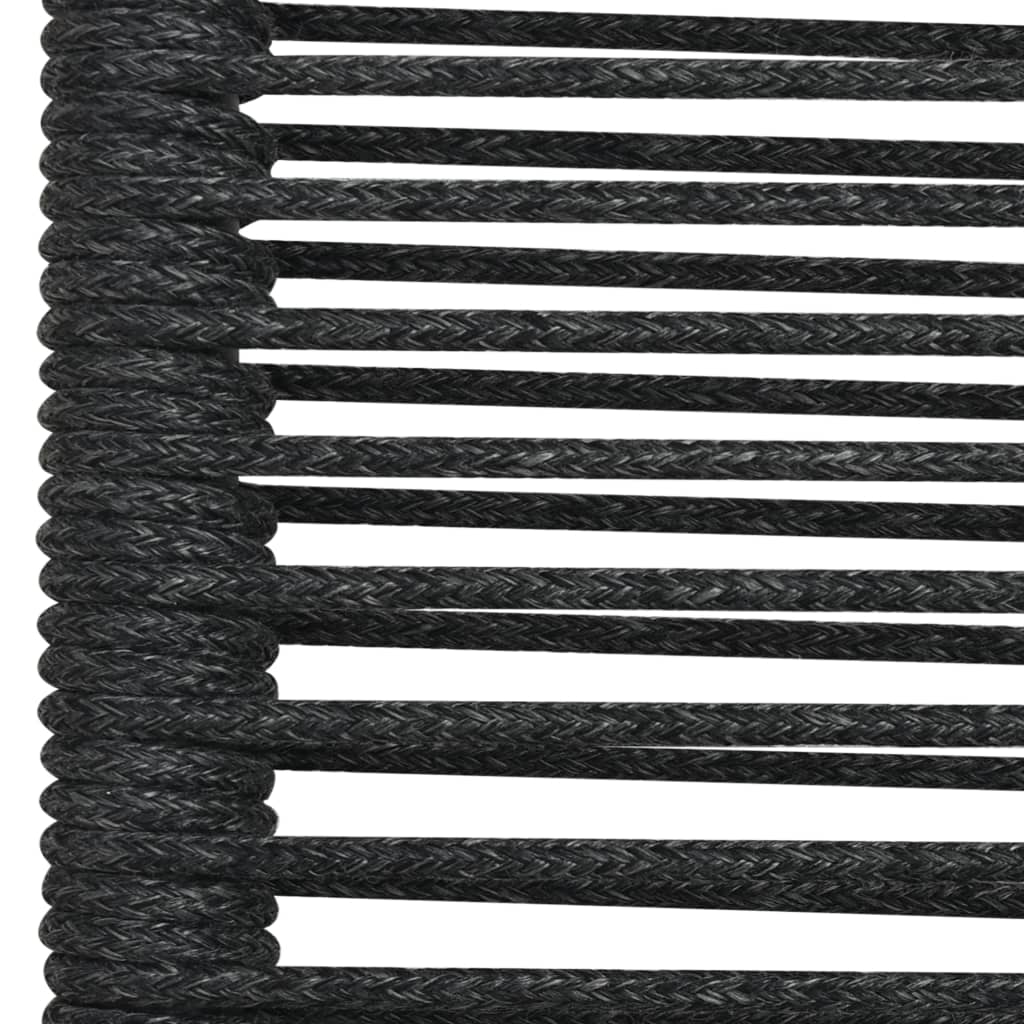 vidaXL Patio Chairs 2 pcs Cotton Rope and Steel Black