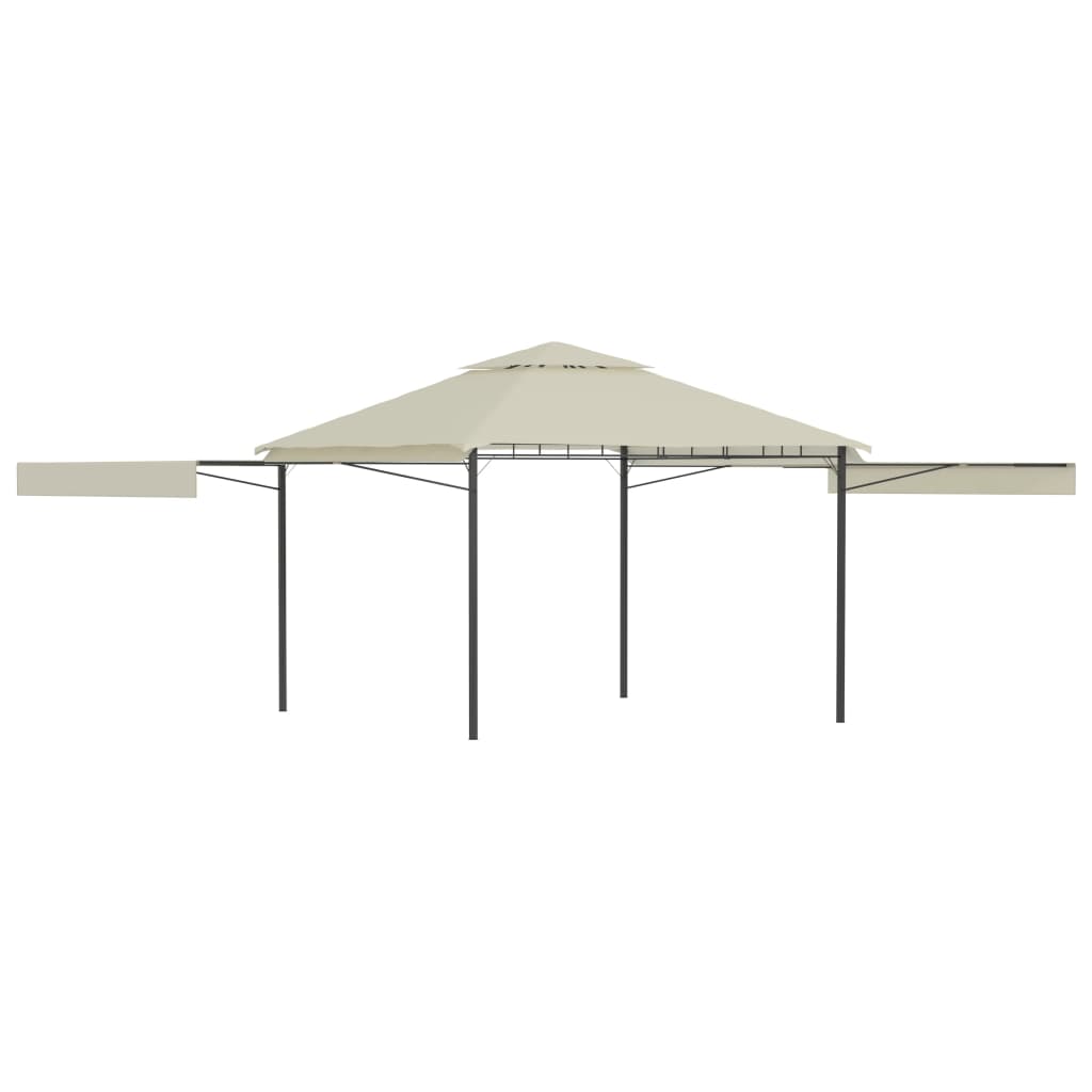 vidaXL Gazebo with Double Extended Roofs 9.8'x9.8'x9' Cream 0.6 oz/ft²