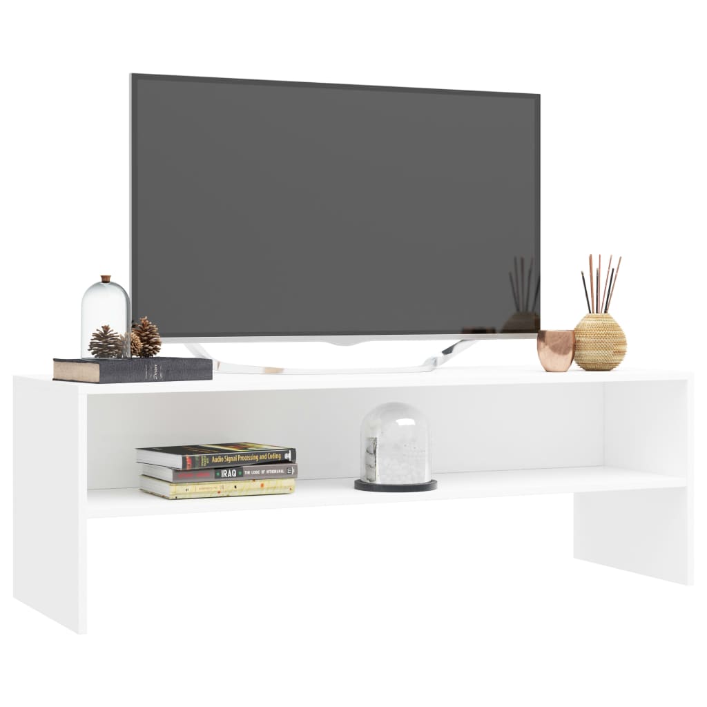 vidaXL TV Stand White 47.2"x15.7"x15.7" Engineered Wood