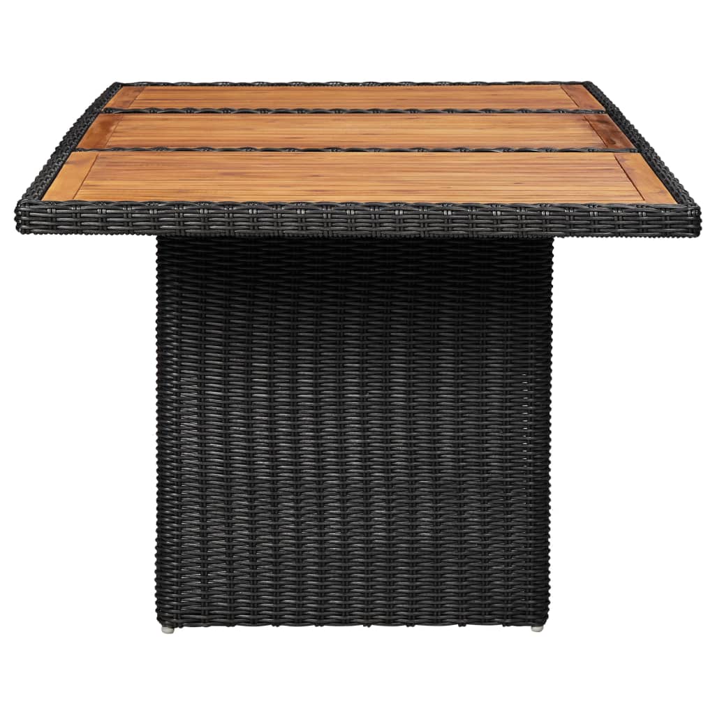 vidaXL Patio Dining Table Black 78.7"x39.4"x29.1" Poly Rattan