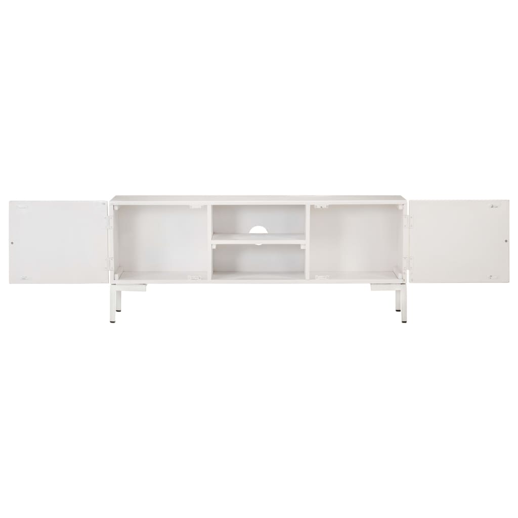 vidaXL TV Stand White 45.3"x11.8"x18.1" Solid Wood Mango