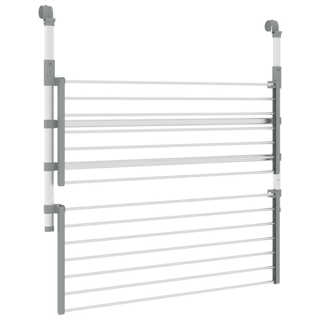vidaXL Drying Rack for Balcony 35"x9.8"x(23.6"-37.4") Aluminum
