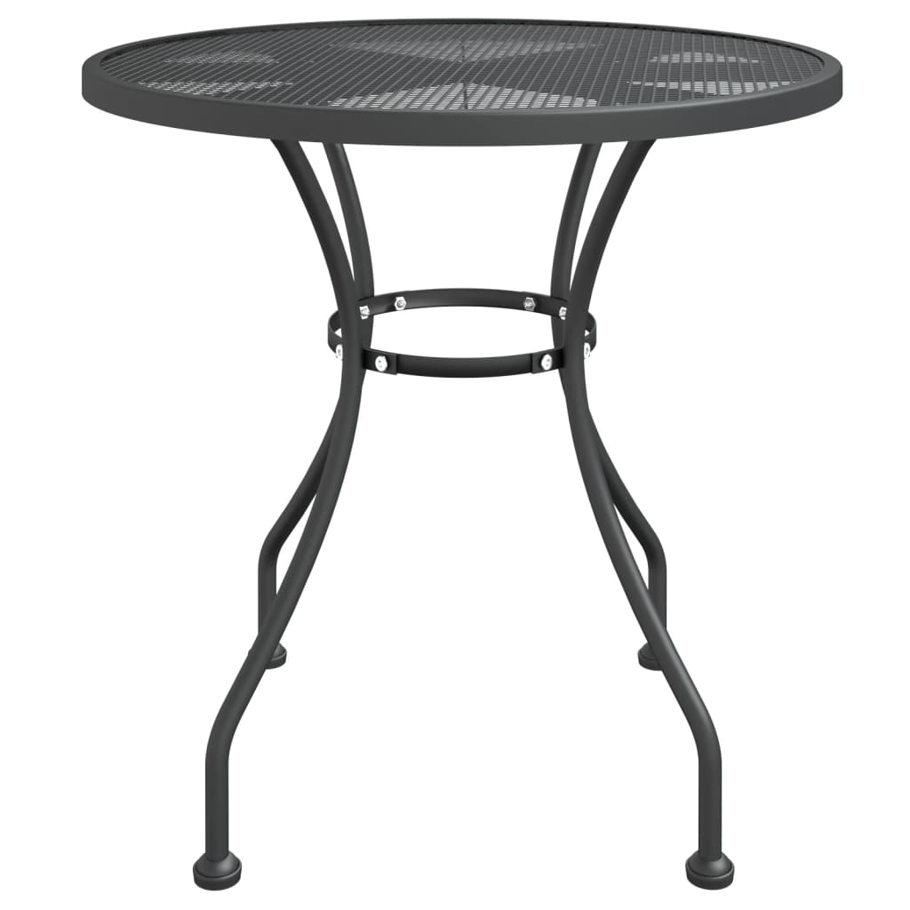 vidaXL Patio Table Ø31.5"x28.3" Expanded Metal Mesh Anthracite