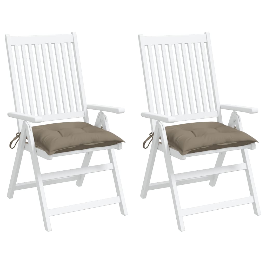vidaXL Chair Cushions 2 pcs Taupe 19.7"x19.7"x2.8" Fabric