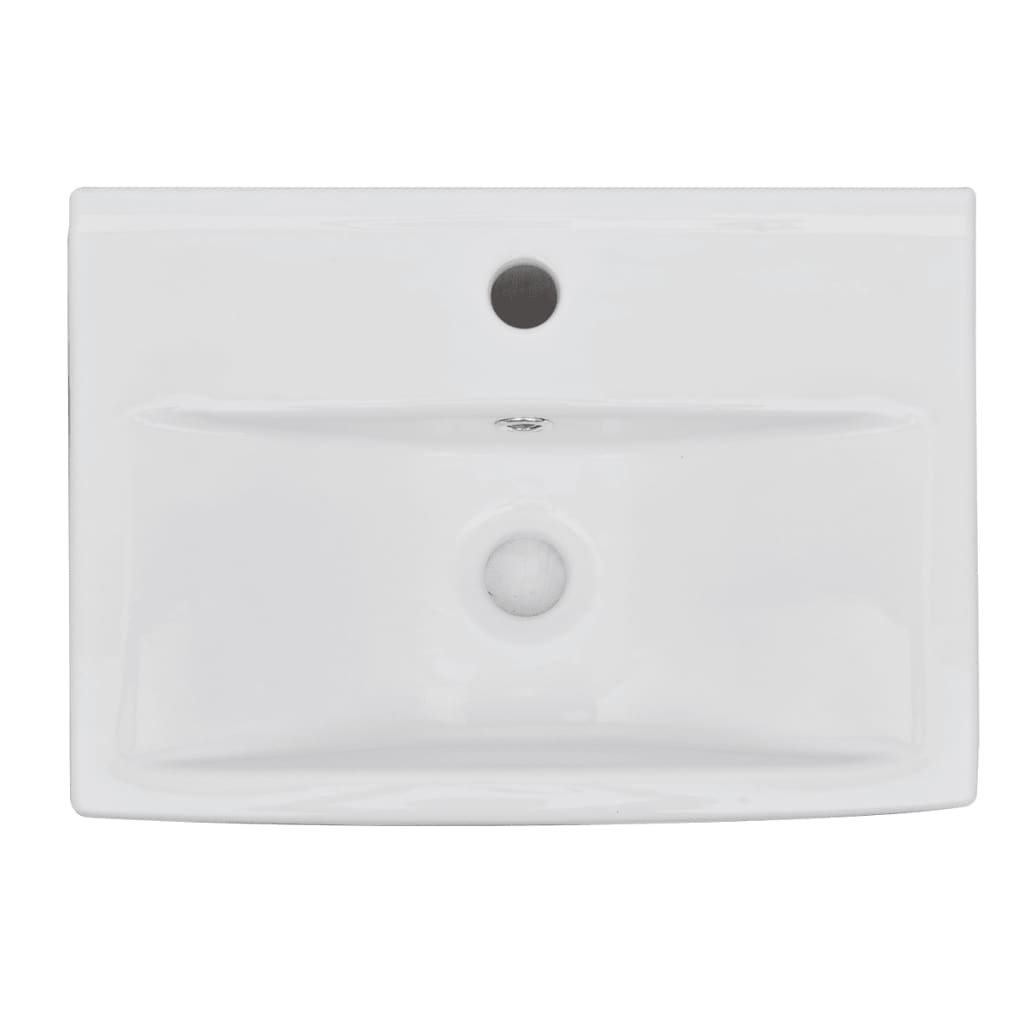 vidaXL Bathroom Basin Ceramic White 18.3"x12.6"x4.5"