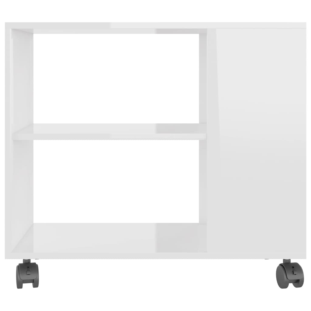 vidaXL Side Table High Gloss White 27.6"x13.8"x21.7" Engineered Wood