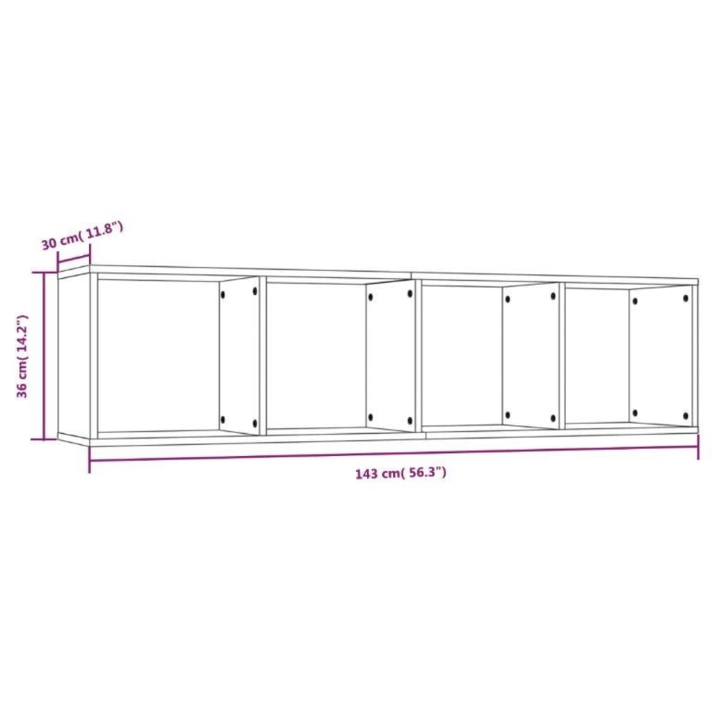 vidaXL Book Cabinet/TV Stand Gray Sonoma 56.3"x11.8"x14.2" Engineered Wood