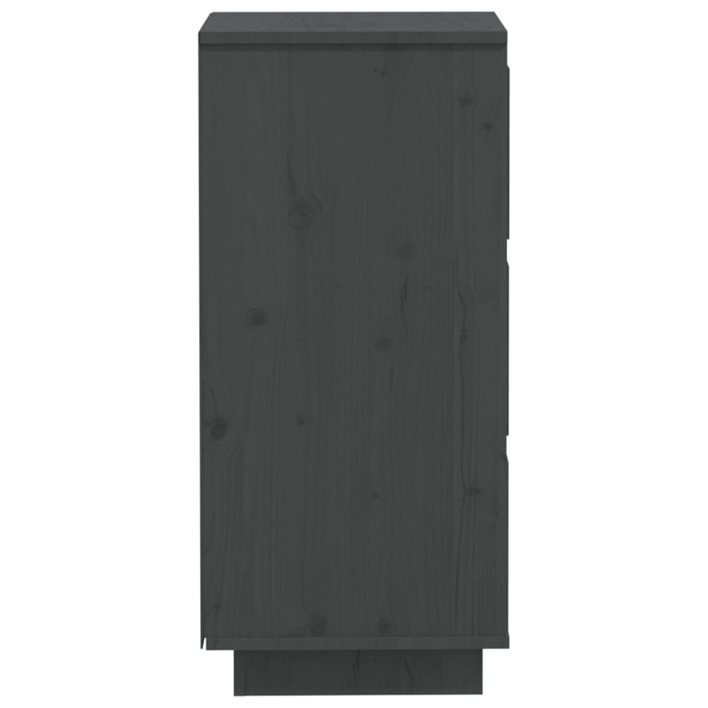 vidaXL Sideboard Gray 12.6"x13.4"x29.5" Solid Wood Pine