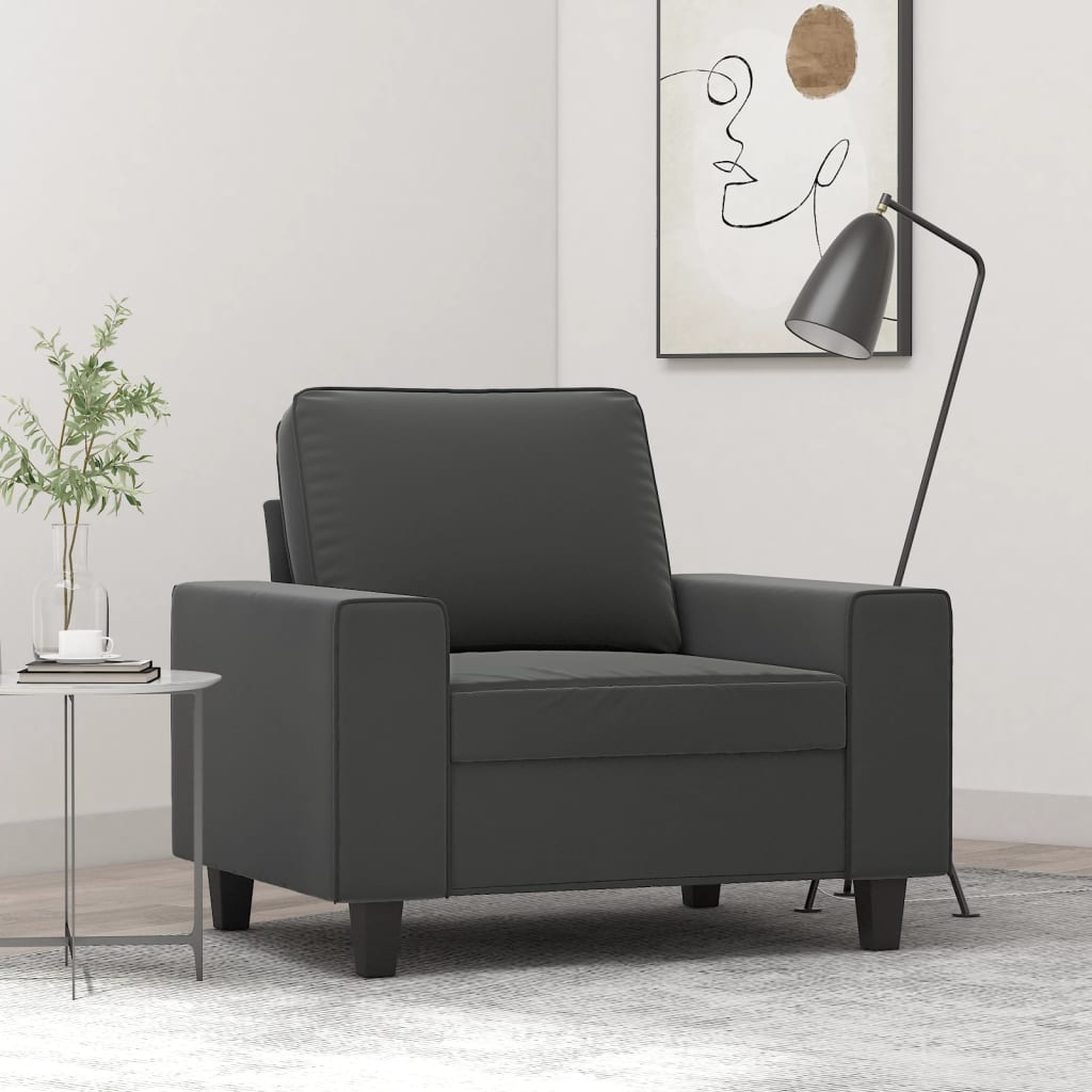 vidaXL Sofa Chair Dark Gray 23.6" Microfiber Fabric