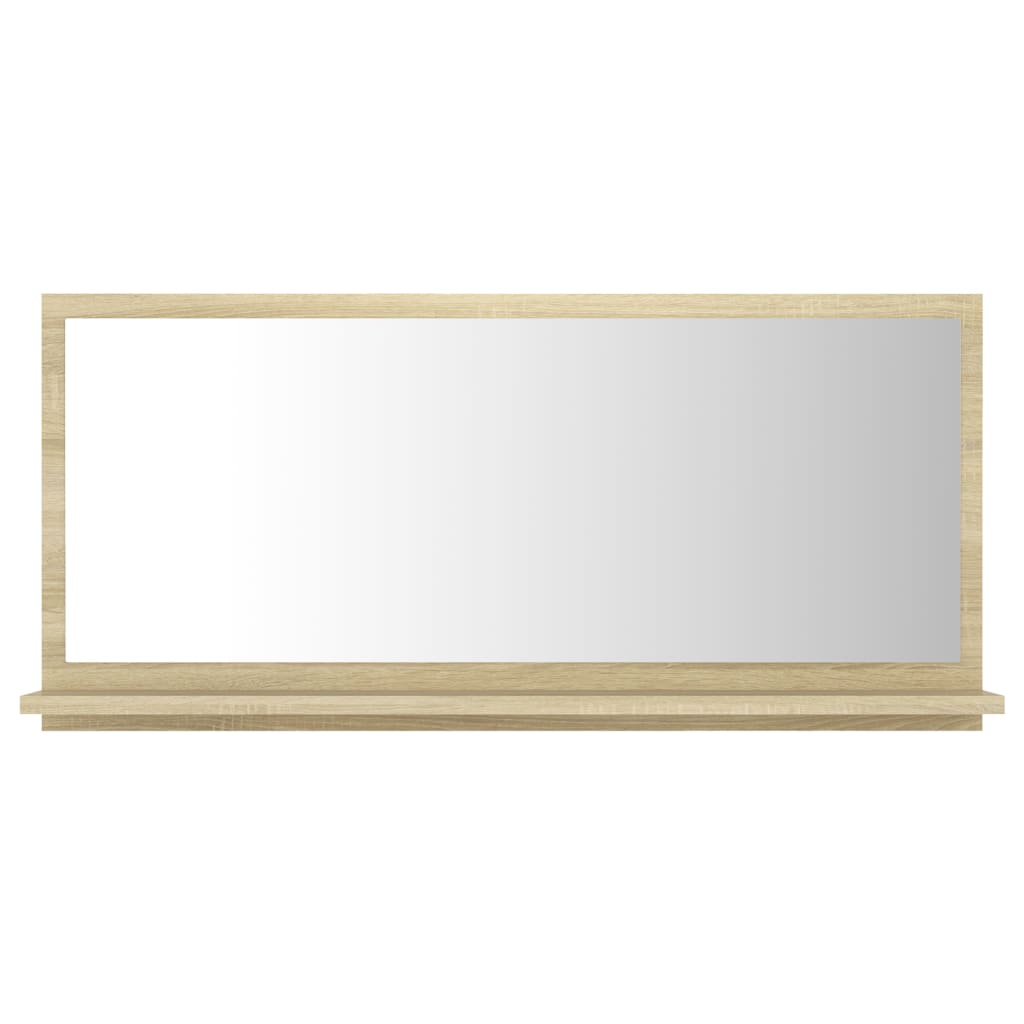 vidaXL Bathroom Mirror Sonoma Oak 31.5"x4.1"x14.6" Engineered Wood