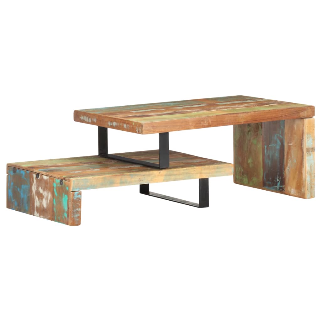 vidaXL 2 Piece Coffee Table Set Solid Reclaimed Wood
