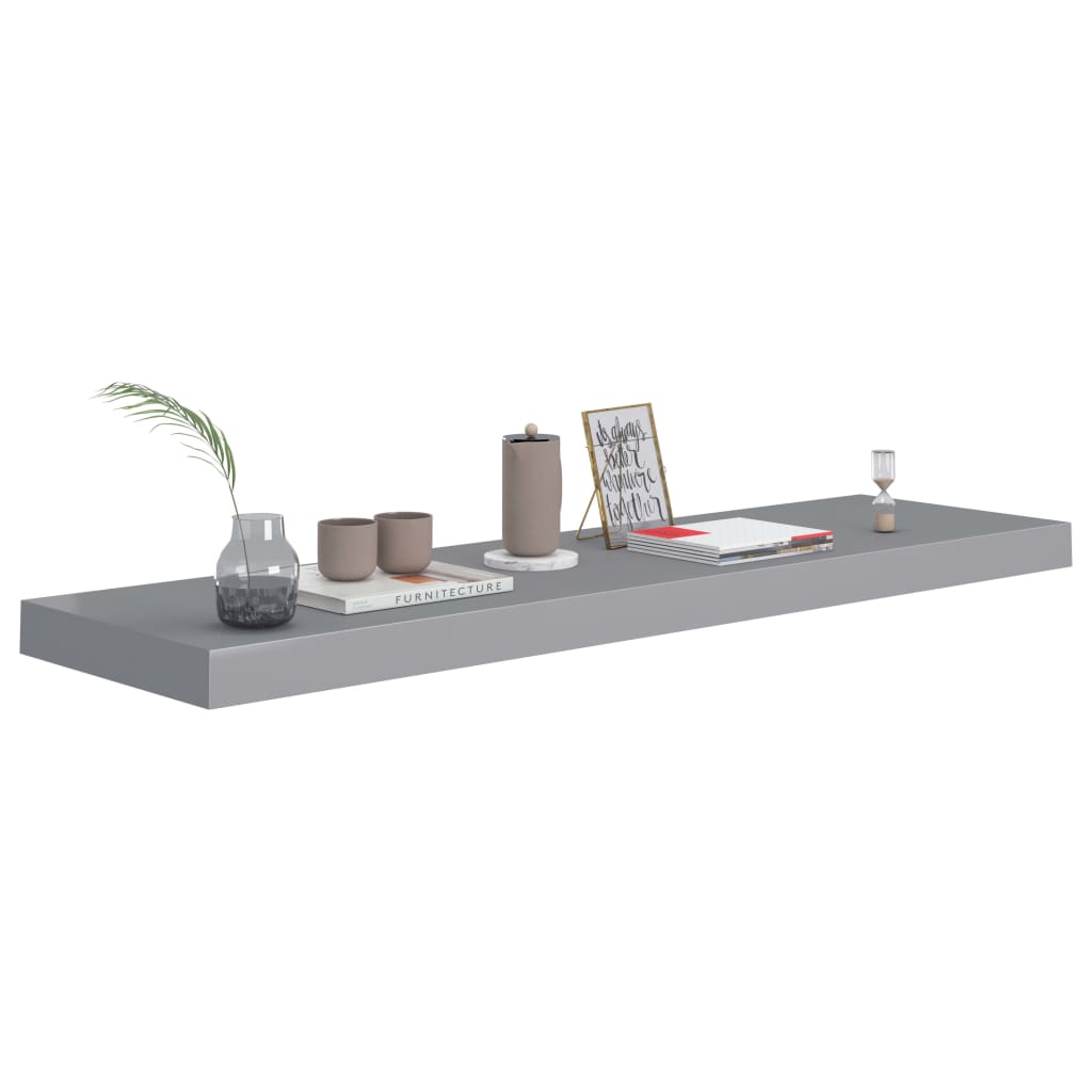 vidaXL Floating Wall Shelf Gray 35.4"x9.3"x1.5" MDF