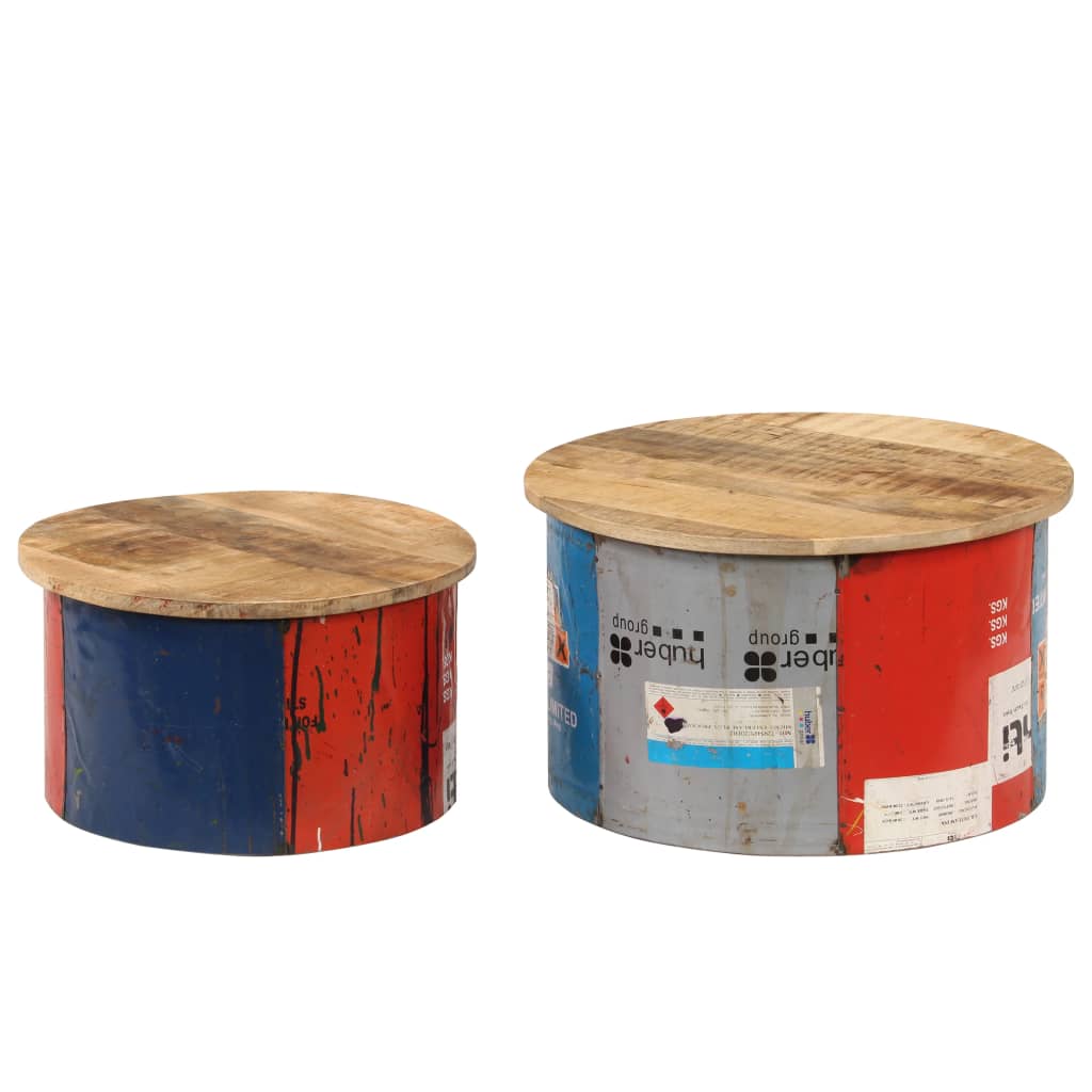 vidaXL Coffee Tables 2 pcs Solid Mango Wood