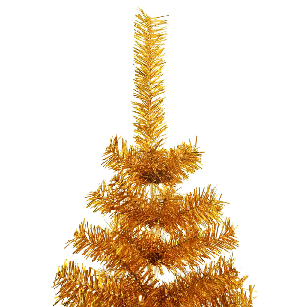 vidaXL Artificial Christmas Tree with Stand Gold 7 ft PET