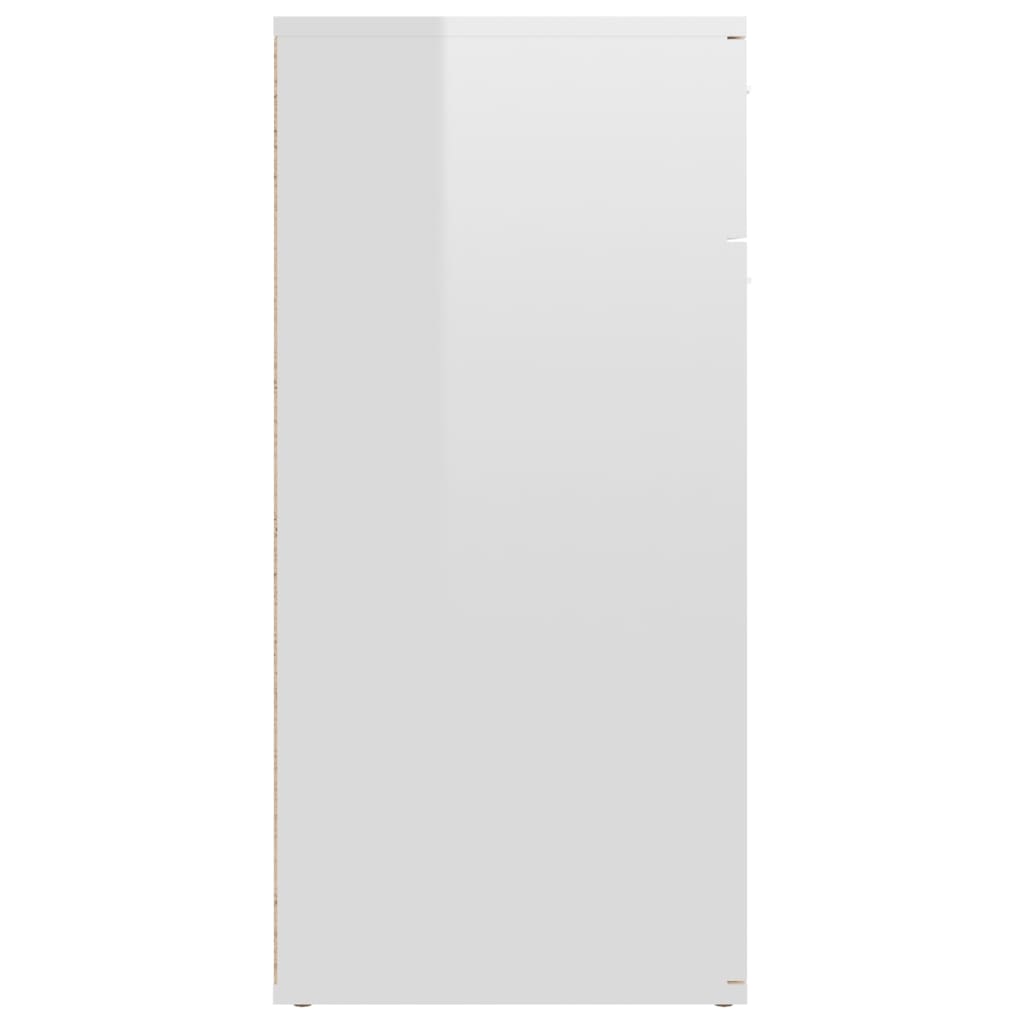 vidaXL Sideboard High Gloss White 31.5"x14.2"x29.5" Engineered Wood