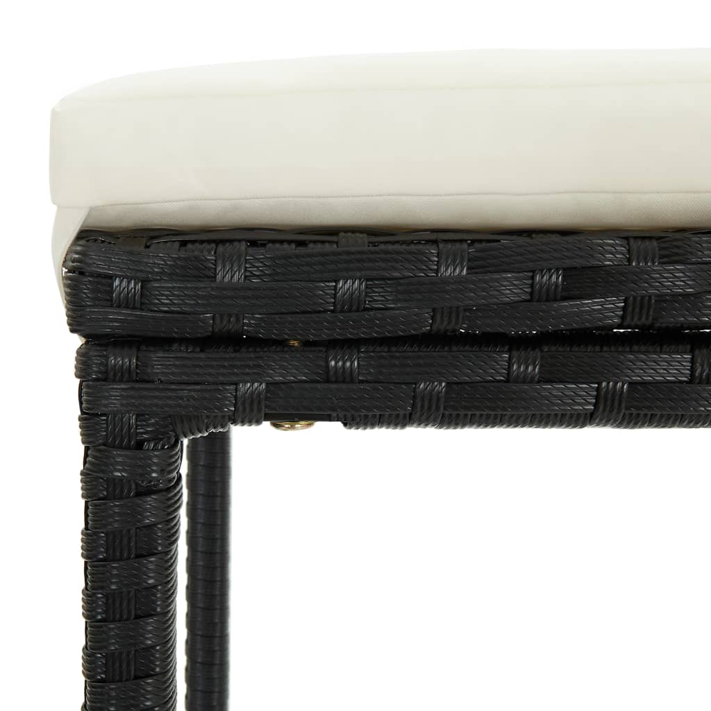 vidaXL 8 Piece Patio Bar Set with Cushions Poly Rattan Black